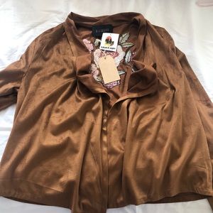 BLU PEPPER suede cardigan